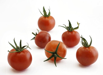 frische rote Tomaten auf hellem Hintergrund