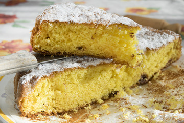 slice of homemade sponge kacke