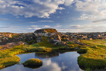 Small lake behind a polar circle