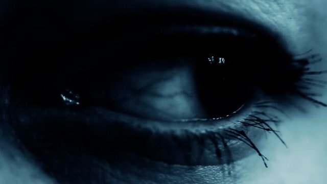 Human eye close up. Horror concept