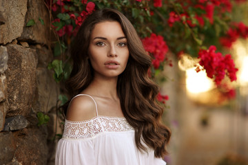 Fototapeta premium Beautiful woman summer portrait