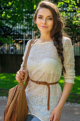 pretty stylish girl with braid