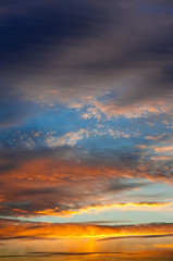 Fototapeta na wymiar Beautiful sky on sunset