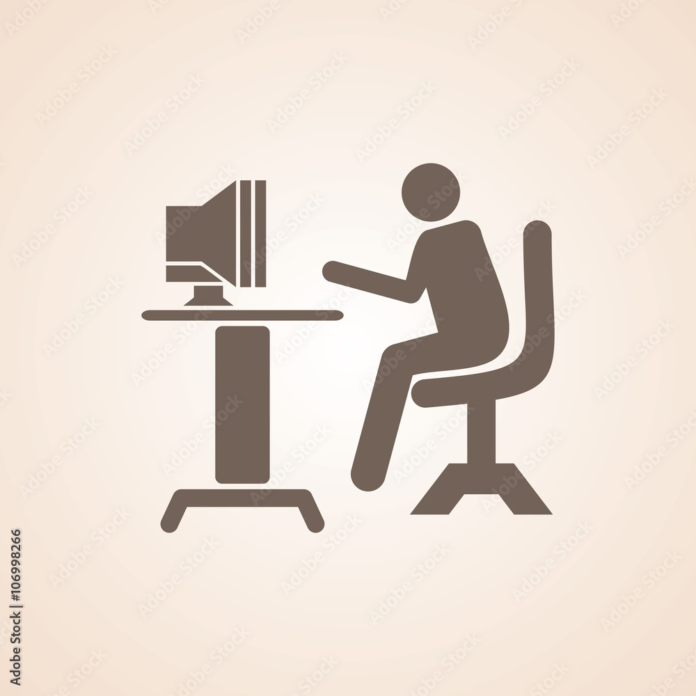Aufkleber icon of computer operator.