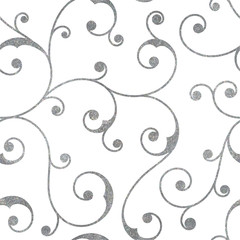Abstract silver seamless vintage pattern.