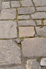 Old roman brick road