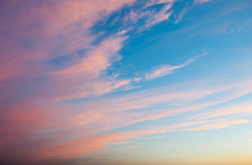 pink clouds on sunset
