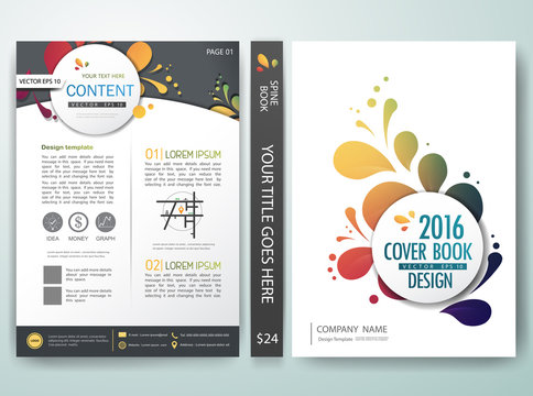 Vector brochure,magazine,modern flyers,cover,annual report,design templates,layout with colorful abstract flower background in a4 size,To adapt for business poster,website,presentation,illustration