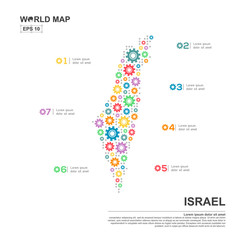 Map Of Israel Infographic design template with gear chain