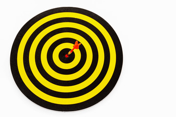 Goal target with arrow in bullseye