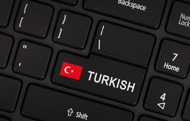 Enter button with flag Turkey - Concept of language