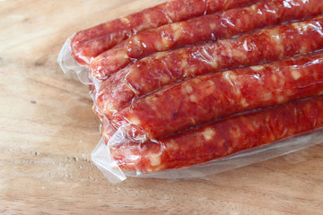 close up of chinese sausage, favorite food in Asia