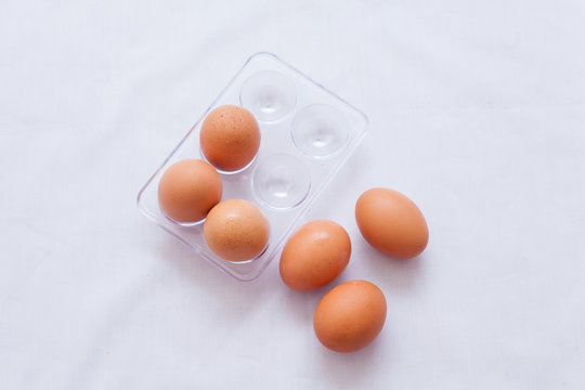 Fresh eggs in the box