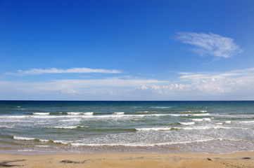 Fototapeta na wymiar summer beach and sea in Apulia, Italy - holiday destination