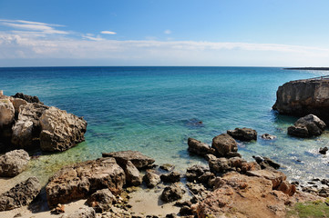 Fototapeta na wymiar sea of Monopoli in summer, Apulia, Southern Italy - holiday destination