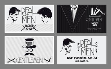 For men barbershop business cards