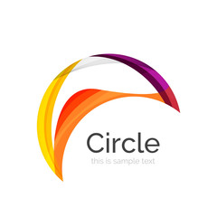 Fototapeta na wymiar Circle logo. Transparent overlapping swirl shapes. Modern clean business icon