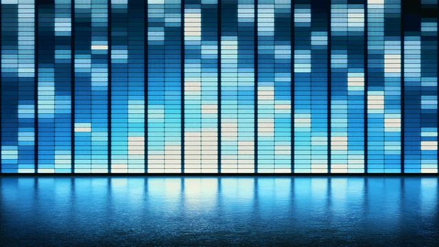 equalizer LED panel wall blue pattern background