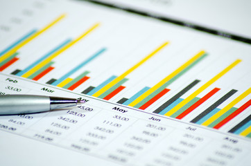 Finance dashboard and pen