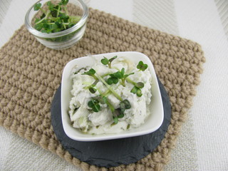 Frischkäse mit Sprossen