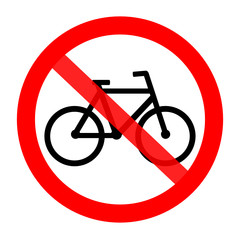 znak zakaz dla rowerów - obrazy, fototapety, plakaty