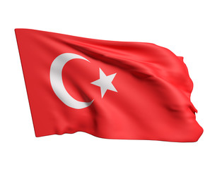 3d rendering of a Turkey flag