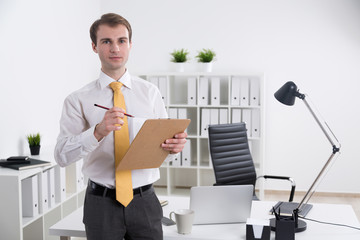Businessman in office