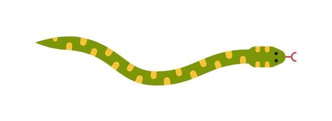 Fototapeta premium Vector flat snake isolated on white background