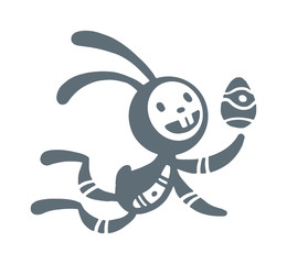 Greeting card Easter rabbit vector illustration