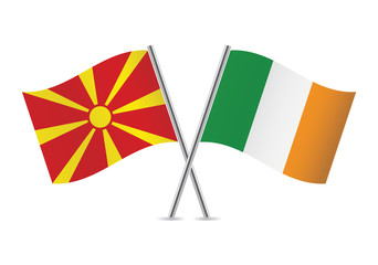 Macedonian and Irish flags. Vector illustration.