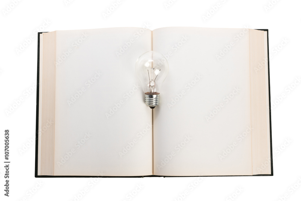 Poster book and light bulb