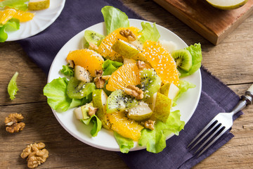 Fruit salad with seeds and nuts