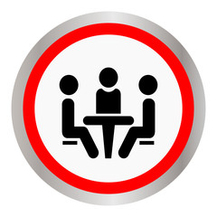 Conference icon. People sitting at the table.