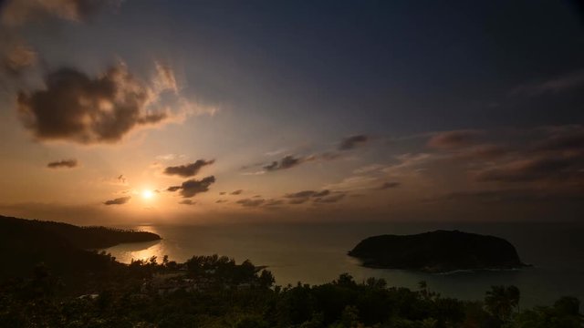 Sunset Time Lapse Mountain Top View  Thailand 4K