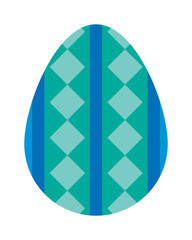 Color easter egg cartoon spring decoration and food symbol flat vector illustration. 