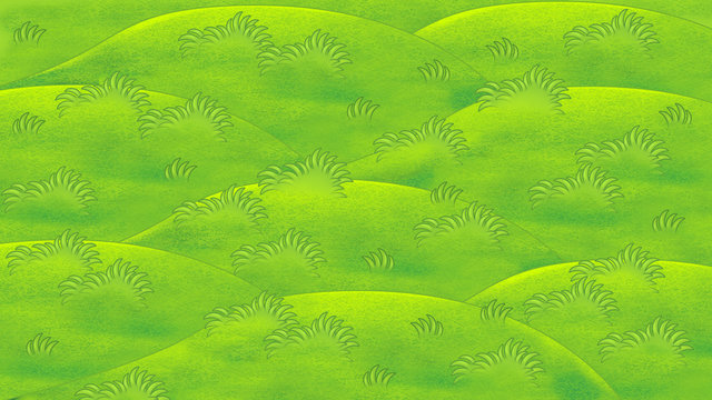 Cartoon Background Of A Grass - Illustration For Children