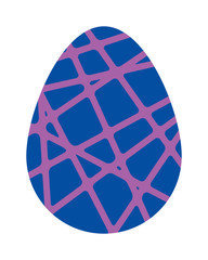 Color easter egg cartoon spring decoration and food symbol flat vector illustration. 