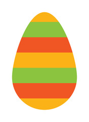 Fototapeta na wymiar Color easter egg cartoon spring decoration and food symbol flat vector illustration. 