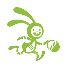 Greeting card Easter rabbit vector illustration