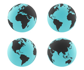 World map countries colorful. Vector illustration.