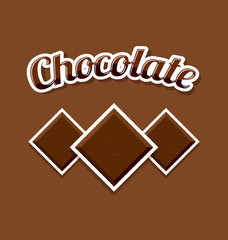 Retro chocolate on brown background