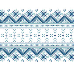 Set of Ethnic ornament pattern in blue colors