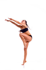 Stylish and young modern style dancer is posing