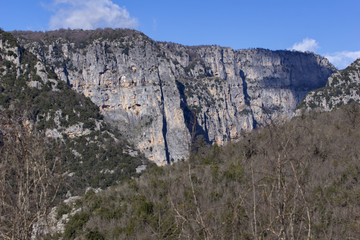 Fototapeta na wymiar Vikos gorge and Pindus Mountains, Zagori, Epirus, Greece
