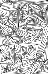 Sketch of  black  cobweb  line of spider on white paper abstract