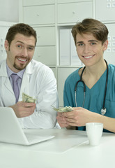 male doctors  in medical office