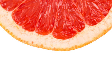 slice of grapefruit isolated on white background