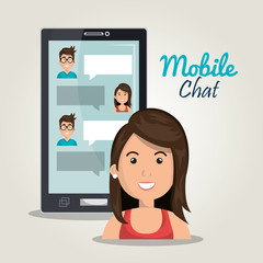 Fototapeta na wymiar mobile chat design 