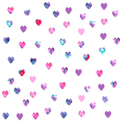 watercolor hearts seamless pattern