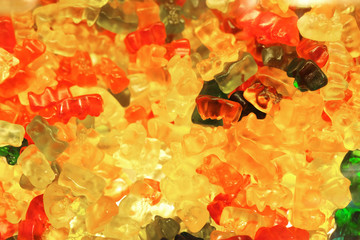 Colourful fruit jelly, close up